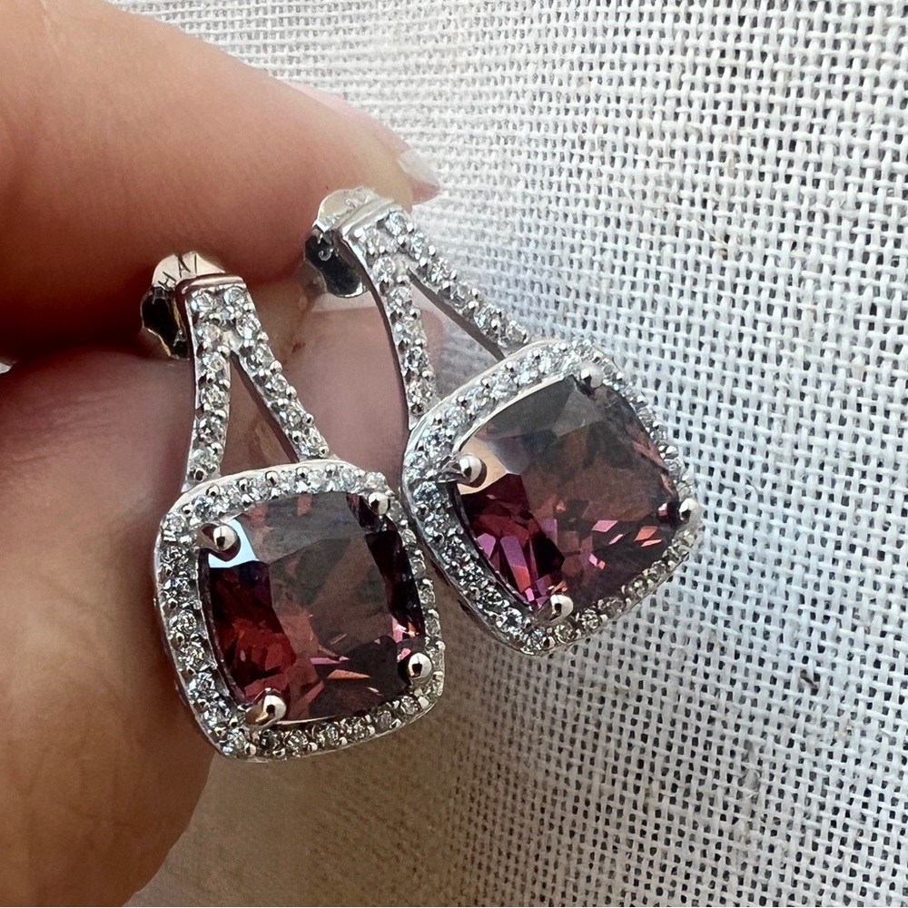 Rhodonite Sterling Silver Earrings
